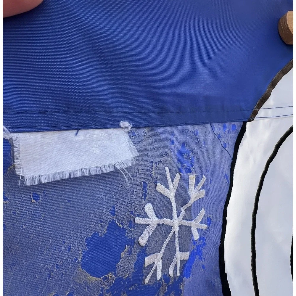 VTG Jack Frost Old Man Winter Wind Snow Cold Outdoor Garden Flag Blue 28x43
